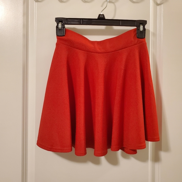 Red Mini Skater Skirt - Picture 1 of 3